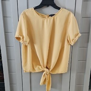 Velvet Heart Mustard Tie-front Blouse